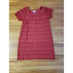 Brick red lace dress